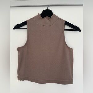 Sleeveless Crop Top with Mock Neck by Everlane
